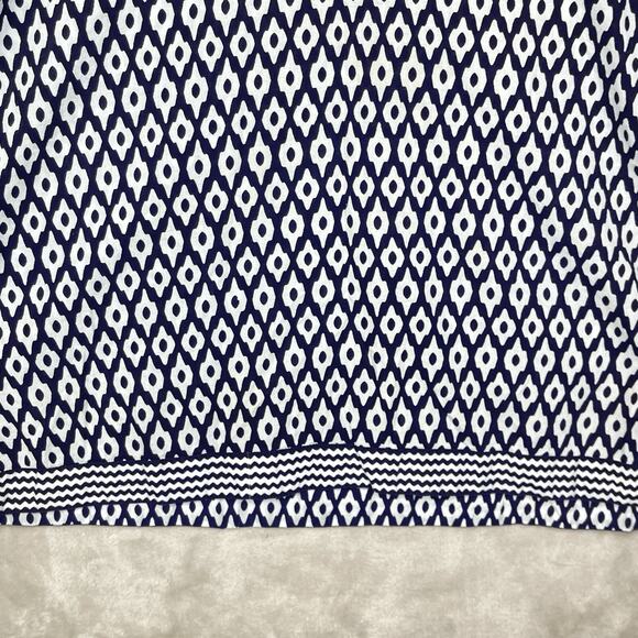 Gretchen Scott Designs Top Women Med Geo Print Split Neck Tunic Boho Art Deco - Picture 3 of 13